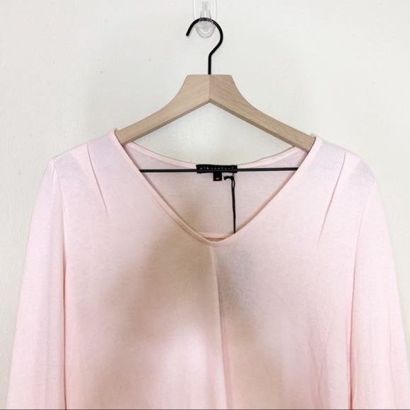 NWT Gibsonlook Lotus Pink Fleece Long Blouson Sleeve V Neck Top Medium - Picture 5 of 11